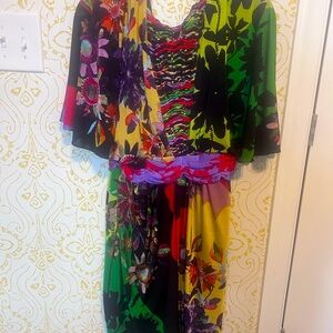 Ranna Gill Sabrina Dress Floral Knit Kimono Colorful Small- worn once, no flaws